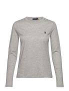 Long-Sleeve Jersey Crewneck Tee Tops T-shirts & Tops Long-sleeved Grey Polo Ralph Lauren