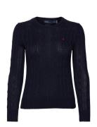 Cable-Knit Cotton Crewneck Sweater Tops Knitwear Jumpers Blue Polo Ralph Lauren