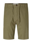 Slhregular-Brody Linen Shorts Noos Bottoms Shorts Casual Green Selected Homme