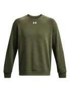 Ua Rival Fleece Crew Sport Sweatshirts & Hoodies Sweatshirts Khaki Green Under Armour