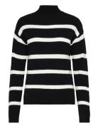 Viril Mockneck L/S Knit Rib Top 2- Noos Tops Knitwear Turtleneck Black Vila