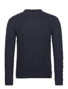 Onskicker Life Reg 3 Cable Crew Knit Tops Knitwear Round Necks Navy ONLY & SONS