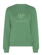 Reg Tonal Shield C-Neck Sweat Tops Sweatshirts & Hoodies Sweatshirts Green GANT