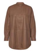 Shirt Tops Shirts Long-sleeved Brown DEPECHE