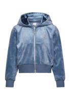 Sweater Zip Hood Velour Tops Sweatshirts & Hoodies Hoodies Blue Lindex