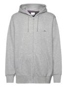 Reg Shield Full Zip Hoodie Tops Sweatshirts & Hoodies Hoodies Grey GANT