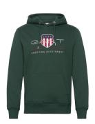 Reg Archive Shield Hoodie Tops Sweatshirts & Hoodies Hoodies Green GANT