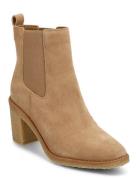 Marianna Water-Repellent Suede Bootie Shoes Boots Ankle Boots Ankle Boots With Heel Beige Lauren Ralph Lauren