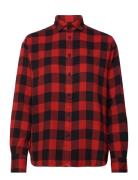 Relaxed Fit Plaid Cotton Twill Shirt Tops Shirts Long-sleeved Red Polo Ralph Lauren