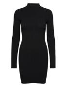 Iconic Rib Mini Knit Dress Ls Dresses Knitted Dresses Black Calvin Klein