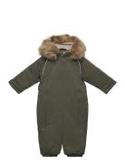 Twill Nylon Baby Suit Outerwear Coveralls Snow-ski Coveralls & Sets Khaki Green Mikk-line