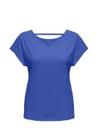 Onlmay Life S/S Open Back Top Box Jrs Tops T-shirts & Tops Short-sleeved Blue ONLY