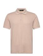 Twistedbbgonzales Polo T-Shirt Tops Knitwear Short Sleeve Knitted Polos Beige Bruuns Bazaar