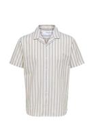 Slhrelaxsun Shirt Ss Resort Tops Shirts Short-sleeved Beige Selected Homme