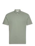 Jprcc Soft Linen Blend Ss Polo Tops Polos Short-sleeved Green Jack & J S