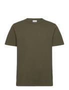 Slhsander Seersucker Ss O-Neck Tee Tops T-Kortærmet Skjorte Khaki Green Selected Homme