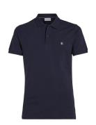 Ck Embro Badge Slim Polo Tops Polos Short-sleeved Navy Calvin Klein Jeans