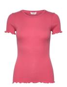 Rwbernadine Ss Regular O-Neck T-Shi Tops T-shirts & Tops Short-sleeved Pink Rosemunde