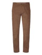 Slh196-Straight Miles Cord Pants W Noos Bottoms Trousers Chinos Brown Selected Homme