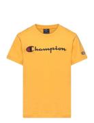 Crewneck T-Shirt Sport T-Kortærmet Skjorte Yellow Champion