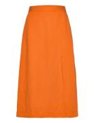 Rel Midi Linen Blend Skirt Knælang Nederdel Orange GANT