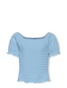 Kogtilda S/S Smock Top Jrs Tops T-Kortærmet Skjorte Blue Kids Only