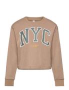 Vmmillie Linsey Cropped Sweat Jrs Girl Tops Sweatshirts & Hoodies Sweatshirts Brown Vero Moda Girl