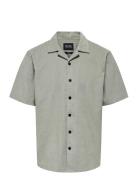 Onsbarett Reg Wash Cord Ss Resort Shirt Tops Shirts Short-sleeved Grey ONLY & SONS