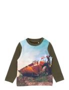 T-Shirt L/S Tops T-shirts Long-sleeved T-Skjorte Multi/patterned Minymo