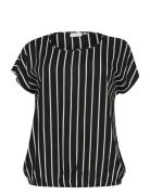 Kcbella Stanley Blouse Tops T-shirts & Tops Short-sleeved Black Kaffe Curve