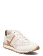 Dani Suede & Leather Sneaker Low-top Sneakers Cream Lauren Ralph Lauren