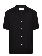 Slhrelax-Karlsson Shirt Ss Tops Shirts Short-sleeved Black Selected Homme