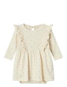 Nbfgago Kna Ls Body Dress Lil Dresses & Skirts Dresses Casual Dresses Long-sleeved Casual Dresses Beige Lil'Atelier