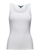 Stretch Cotton Tank Top Tops T-shirts & Tops Sleeveless White Lauren Ralph Lauren