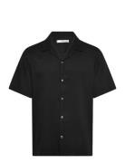 Regular-Fit Shirt With Bowling Collar Tops Shirts Short-sleeved Black Mango