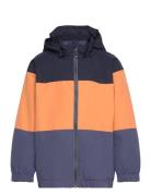 Jacket - Colorblock/Striped Skaljakke Outdoorjakke Navy Color Kids