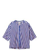 Naram Over D Shirt Tops Shirts Short-sleeved Blue Bongusta