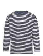 Top Ls Essentials Stripe Tops T-shirts Long-sleeved T-Skjorte Navy Lindex