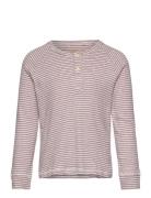 Striped Long Sleeve Grandad Tops T-shirts Long-sleeved T-Skjorte Multi/patterned Copenhagen Colors