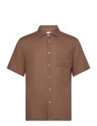 Regular-Fit Linen Shirt With Pocket Tops Shirts Short-sleeved Brown Mango