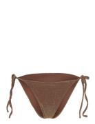 Glitter Triangle Bikini Brief Swimwear Bikinis Bikini Bottoms Side-tie Bikinis Brown Gina Tricot