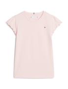 Essential Ruffle Sleeve Top Ss Tops T-Kortærmet Skjorte Pink Tommy Hilfiger