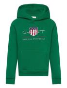 Archive Shield Raglan Hoodie Tops Sweatshirts & Hoodies Hoodies Green GANT