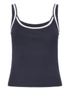 Combined Knitted Top With Straps Tops T-shirts & Tops Sleeveless Black Mango