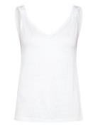 Linen Top With Knotted Straps Tops T-shirts & Tops Sleeveless White Mango