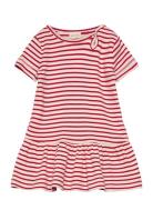 Dress S/S Modal Striped Dresses & Skirts Dresses Casual Dresses Short-sleeved Casual Dresses Red Petit Piao