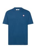 Adi Pocket Resort T-Shirt Gots Tops T-Kortærmet Skjorte Blue Double A By Wood Wood