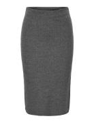 Onlemma Slit Skirt Jrs Noos Knælang Nederdel Grey ONLY