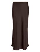 Viellette Hw Midi Skirt - Noos Lang Nederdel Brown Vila