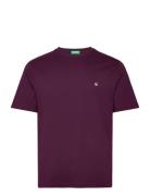 T-Shirt Tops T-Kortærmet Skjorte Purple United Colors Of Benetton